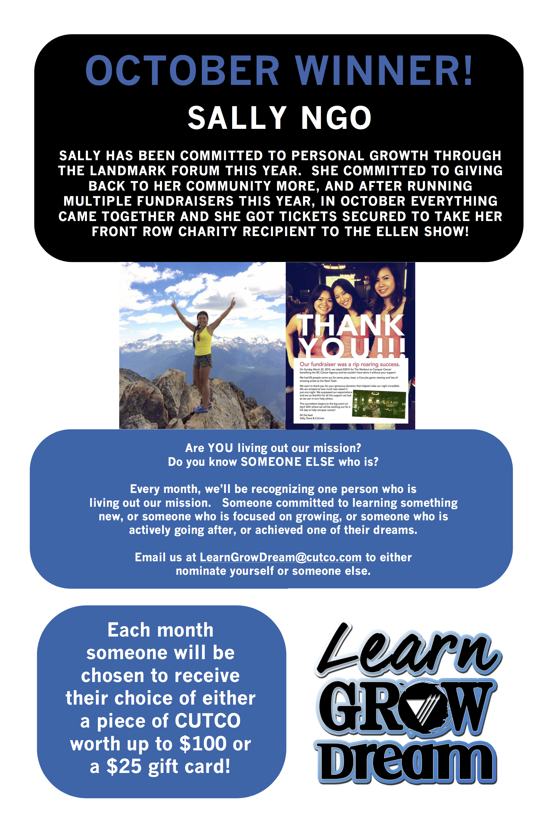 Open blog post titled 'Learn Grow Dream-October winner'